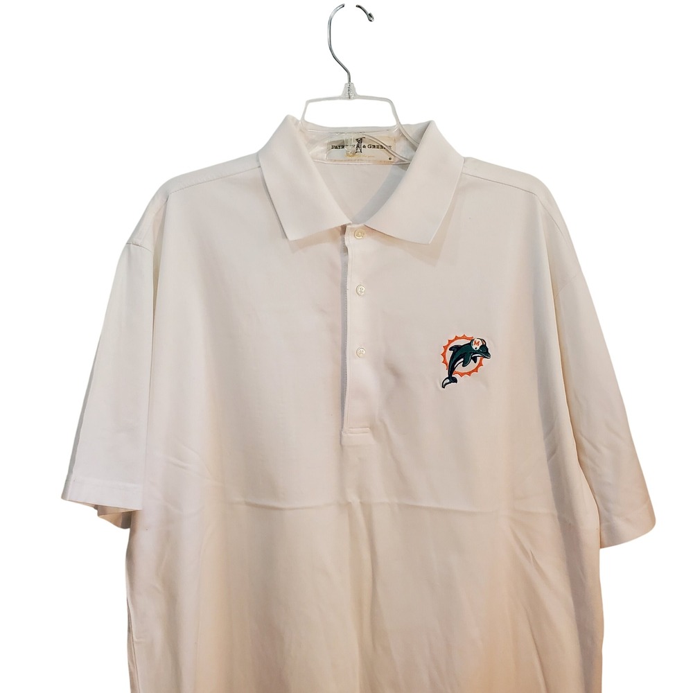 Fairway & Greene Miami Dolphins Polo Embroidered Logo Short‎ Sleeve Size M New